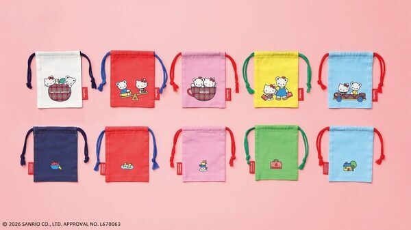 ファミちゃんとキティちゃんが並んでるだけでもう優勝。ファミリア×ハローキティのコラボアイテムが全21型登場