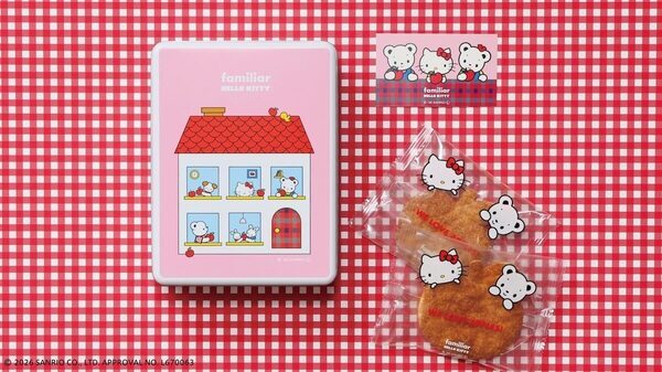 ファミちゃんとキティちゃんが並んでるだけでもう優勝。ファミリア×ハローキティのコラボアイテムが全21型登場