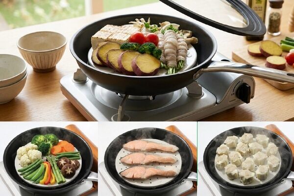 蒸し料理を毎日の選択肢に！「蒸し料理ってヘルシーだけど蒸し器は大げさ」問題、1,320円のフライパン用蒸し皿が解決