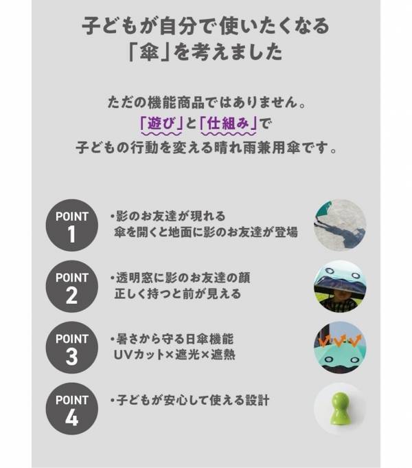 かわいい！「傘さしてって言っても閉じちゃう」問題、これで解決！子どもが自分からさしたくなる日傘が登場。UVカット99.9%も完璧