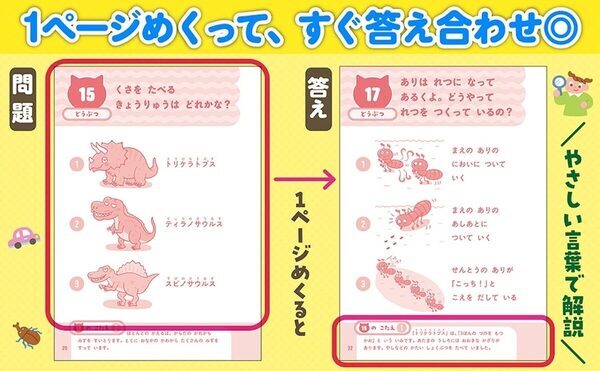 ひらがなが読めたら一人で楽しめる！大人も知らない「なぜ？」が150問。自分でページをめくって「なるほど！」を見つけられる本が登場