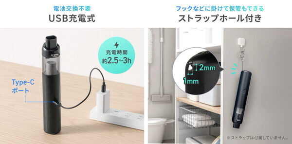 掃除機を出すまででもない隅のホコリ...つい放置しがち。約245gで最大14,000Pa！気づいた瞬間サッと使えるハンディクリー