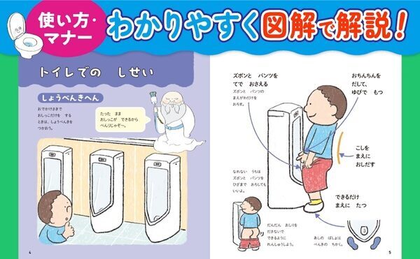 学校のトイレで困らない！和式・ペーパー切れ・拭き残しに備える男女別絵本が登場