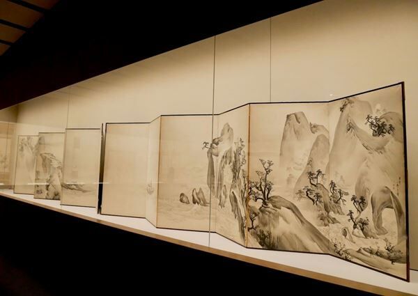 長沢芦雪筆《赤壁図屏風》日本・江戸時代18世紀