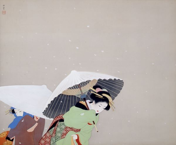 上村松園《牡丹雪》1944（昭和19）年絹本・彩色山種美術館