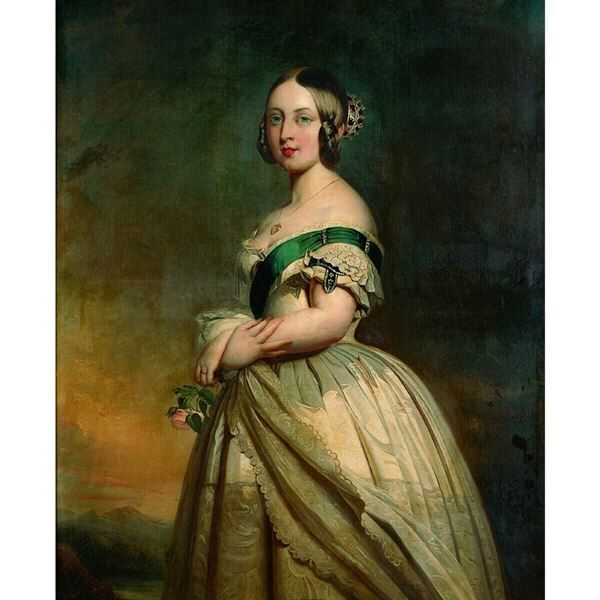 《若き日のヴィクトリア女王》1842年頃 イギリスF.X.ヴィンターハルター工房穐葉アンティークジュウリー美術館蔵