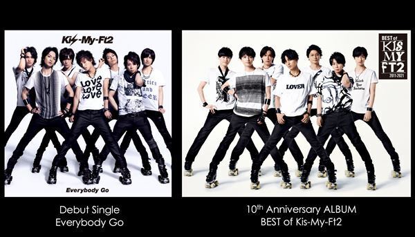 Kis-My-Ft2、10周年ベストアルバムのジャケットでデビューシングルのビジュアルを再現