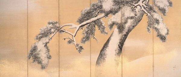 国宝《雪松図屏風》右隻円山応挙筆江戸時代・18世紀三井記念美術館蔵