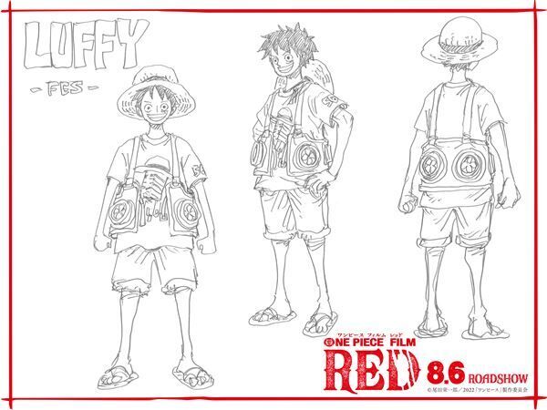 『ONE PIECE FILM RED』ルフィ設定画 (c)尾田栄一郎／2022「ワンピース」製作委員会