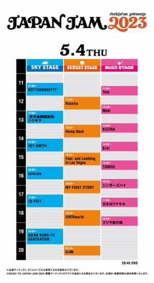 BiSH、アジカン、Vaundy、BE:FIRSTら出演『JAPAN JAM 2023』タイムテーブル発表