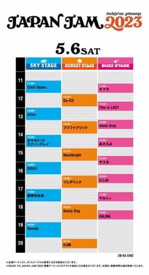 BiSH、アジカン、Vaundy、BE:FIRSTら出演『JAPAN JAM 2023』タイムテーブル発表