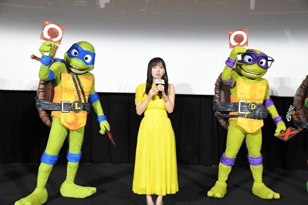 齊藤京子がタートルズたちと謎解きに挑戦！　映画『ミュータント・タートルズ』最新作の公開直前試写イベント開催