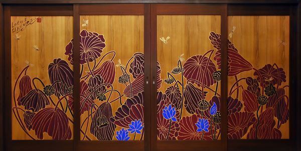 樹木希林邸の板戸《Lotus Revives》を初披露　異色の絵師・木村英輝の個展が銀座・ポーラ ミュージアム アネックスで開催