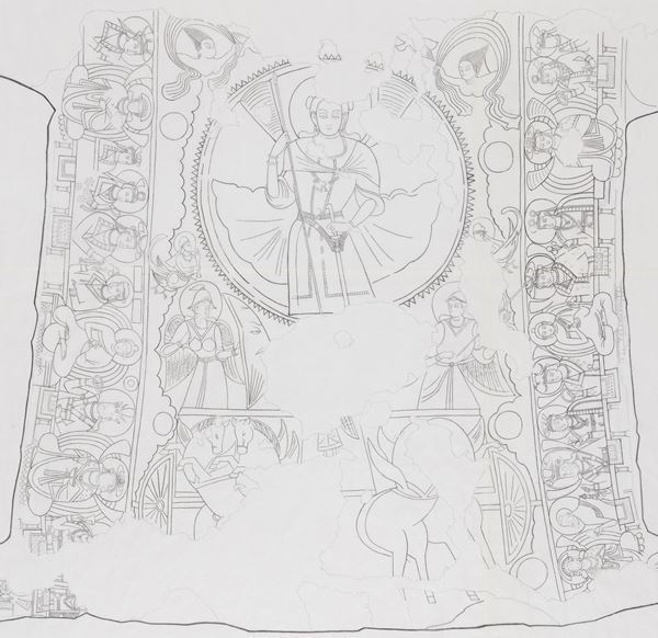 『バーミヤン大仏の太陽神と弥勒信仰』三井記念美術館で　バーミヤン遺跡の描き起こし図を東京初公開