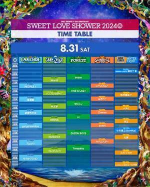 『SWEET LOVE SHOWER 2024』タイムテーブル発表　ヤバTの追加出演＆開催直前生配信番組も決定
