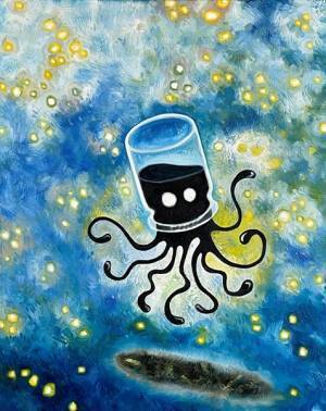 大岩オスカール展『乱流時代の油ダコ』4月27日から　渋谷ヒカリエ館内を架空の水生生物「オイル・オクトパス」が漂流？