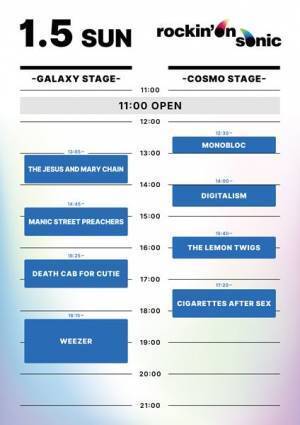 洋楽フェス『rockinʼon sonic』タイムテーブル発表　プライマル、マニックス、ウィーザーらが出演