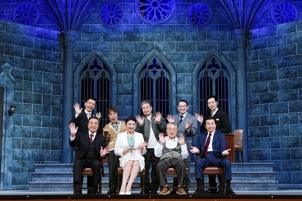 前列左より）渡辺正行、松下由樹、伊東四朗、三宅裕司後列左より）深沢邦之、小倉久寛、ラサール石井、春風亭昇太、東貴博