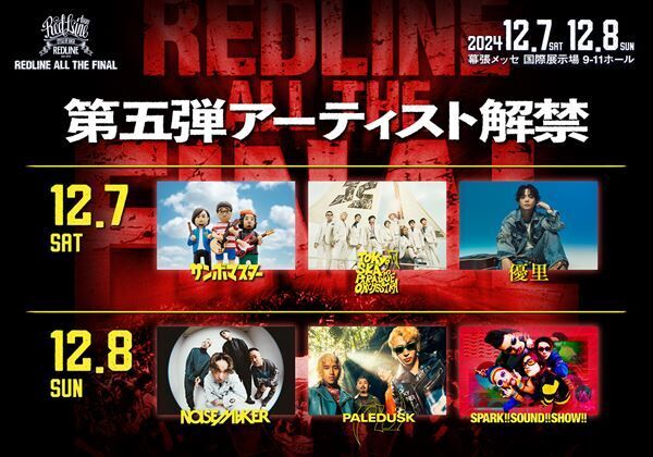 『REDLINE ALL THE FINAL2024〜15th Anniversary〜』第5弾出演アーティスト