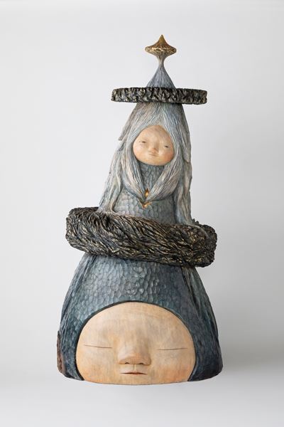 中村萌の個展『connect connect』ポーラ ミュージアム アネックスで　木彫と平面作品約10点を展示