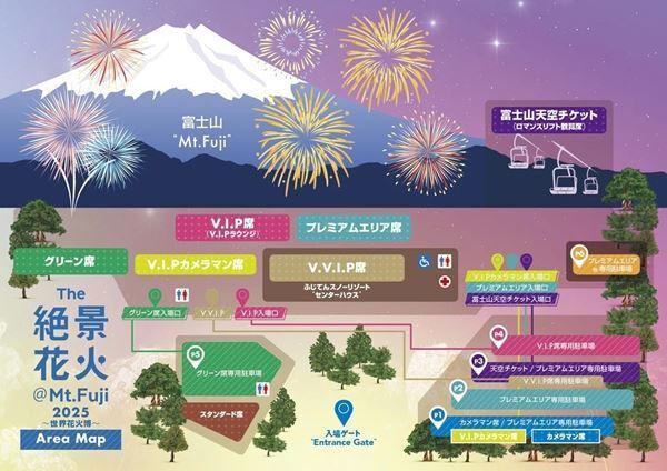 世界遺産と最上級の花火を同時に観る『The 絶景花火「Mt.Fuji」2025 〜世界花火博〜 』開催