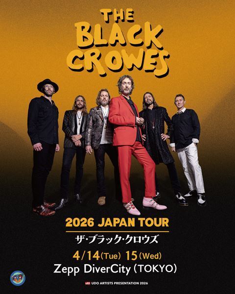ザ・ブラック・クロウズ単独来日公演、2026年4月に東京・Zepp DiverCityにて2デイズ開催