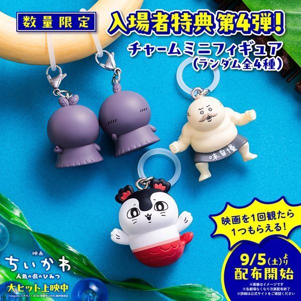 『映画ちいかわ』入場者特典に島二郎が初登場！ チャームミニフィギュア4種をランダム配布