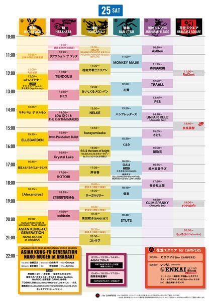 野外ロックフェス『ARABAKI ROCK FEST.26』タイムテーブル発表