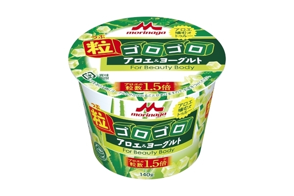 アロエ葉肉たっぷりと配合でみずみずしい素肌に「森永粒ゴロゴロアロエ＆ヨーグルト」発売