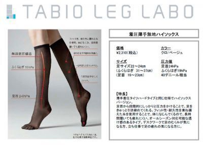 タビオ：仕事での足のむくみや疲れが気になる女性に＜着圧ハイソックス＞発売