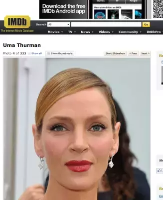 ユマ・サーマン、すっぴんとフルメイクはあまりに別人？！