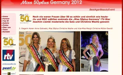 Miss 50plus Germany 2012　コンテスト優勝者決定【ドイツ】