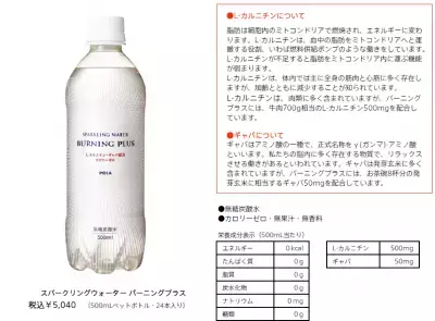 ポーラ、L-カルニチンやギャバ配合の無糖炭酸水を発売
