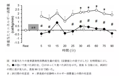 ゆっくり食べると基礎代謝が上がる　東工大がヒトで証明