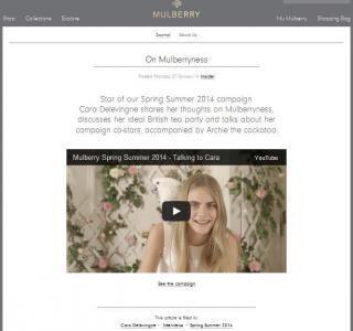 「カーラ」抜擢2度目！イギリスのブランド「マルベリー」！