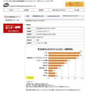 冬に使う“あたたまるグッズ”は？『あったかグッズ』調査結果！