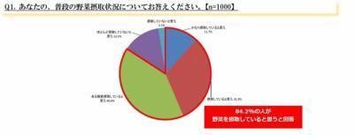 冬は「野菜不足」の季節！？男女1,000人に意識調査