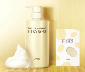 オルビスからシルクで包み込んで洗うボディソープと限定ミトンが発売