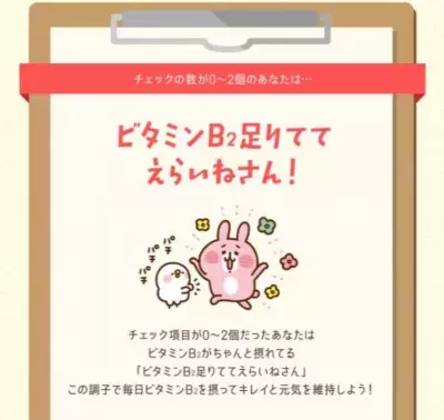 「チョコラBB®」×「ピスケ&amp;うさぎ」コラボ「あなたは足りてる？ビタミンB2チェック」公開中！