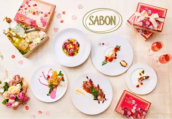 SABONの世界観を表現。華やかでおいしいバレンタインディナーコースが登場！