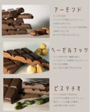 世界初の完全食チョコ「andew」が、3種のプラリネを使った新作を限定発売
