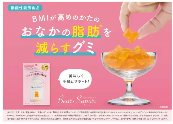 おなかの脂肪を減らすサプリメントグミ「ベアーズサプリ」新発売！