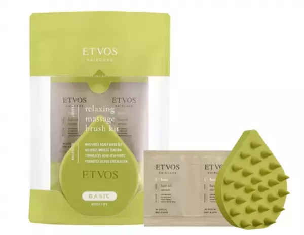 冬のカチカチ頭皮に！「ETVOS」マッサージブラシ＆ヘアオイル限定キット発売