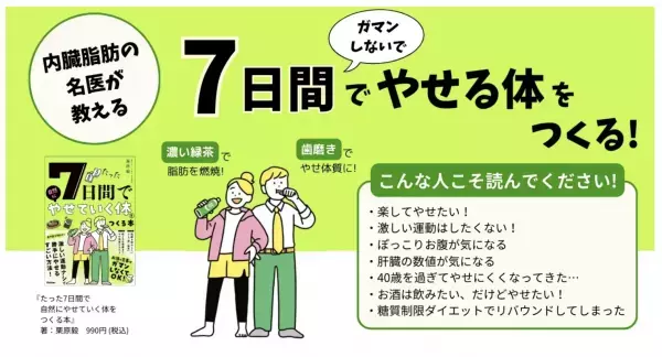 我慢ナシ、運動ナシで勝手にやせる『たった7日間で自然にやせていく体をつくる本』発売