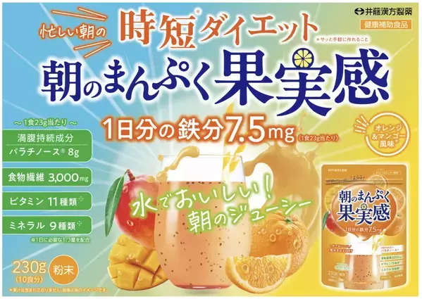 置き換えダイエットドリンク『朝のまんぷく果実感』発売！忙しい朝も時短ダイエット