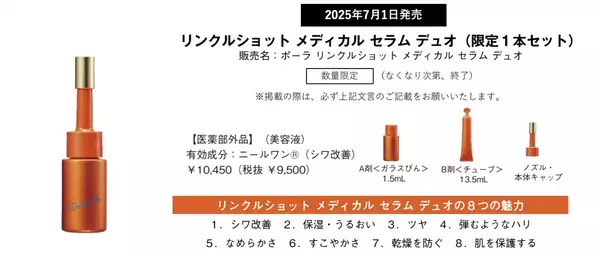 ポーラ『リンクルショット メディカル セラム デュオ』の1本セットが数量限定発売