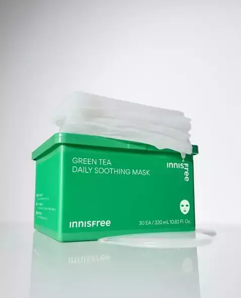 「イニスフリー」グリーンティーラインの銘品美容液から生まれたシートマスク発売