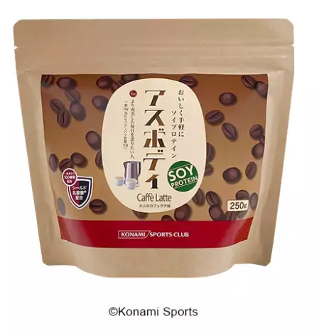 コナミスポーツクラブが、ソイプロテイン『大人のカフェラテ味』を発売