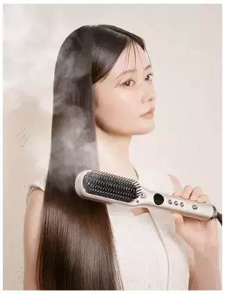 忙しい朝でもとかすだけ「イコエル ケアスチームブラシアイロン」