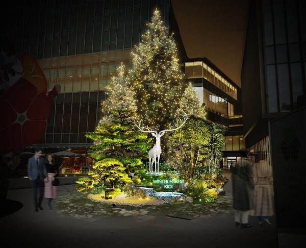 東京ガーデンテラス紀尾井町にてシャンパンゴールドのイルミネーション開催！